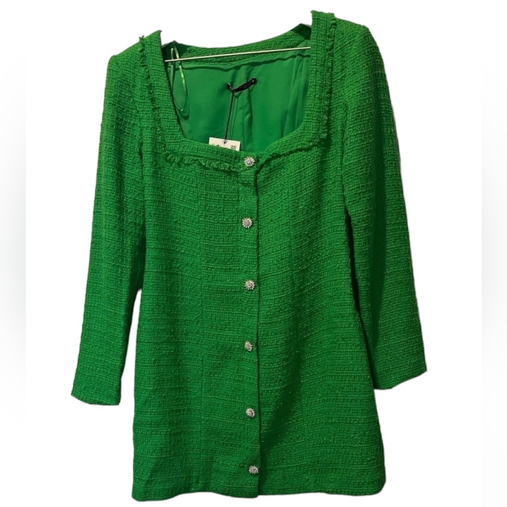 Apple Green Tweed Dress- The Blogger Favorite Dress